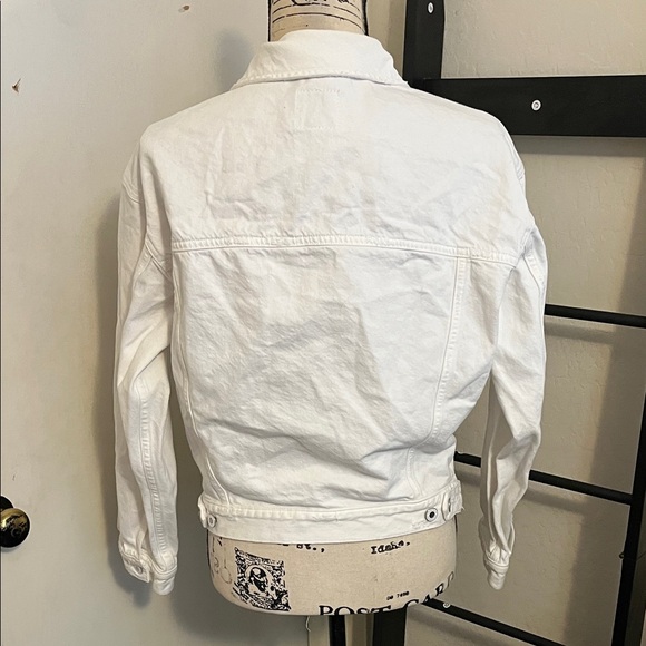 Favorite Daughter White Pockets Denim The Otto Jacket Boyfriend Distress Jacket - Picture 10 of 16